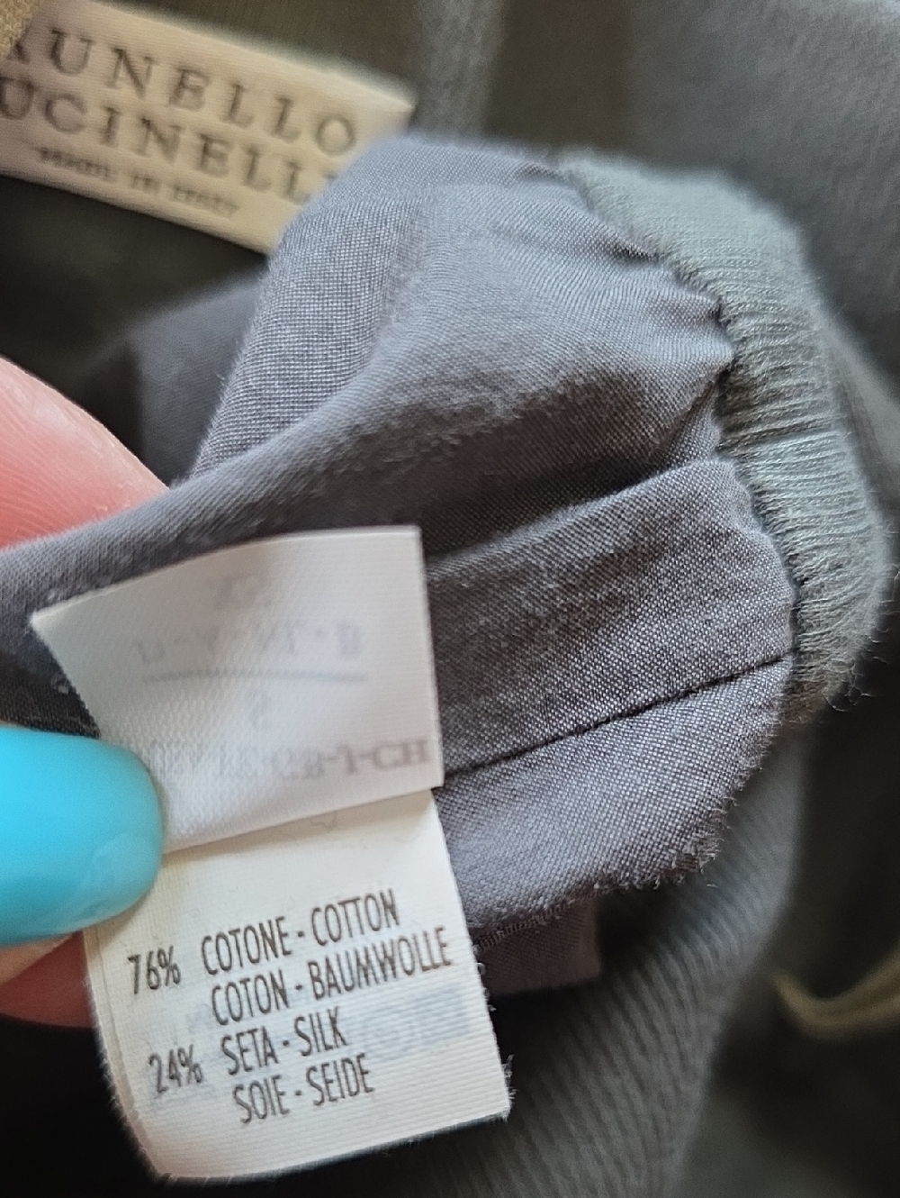 Brunello Cucinelli Sleeveless Two-Tone Shift Dress Beige Gray Cotton Silk Sz S - Picture 6 of 10